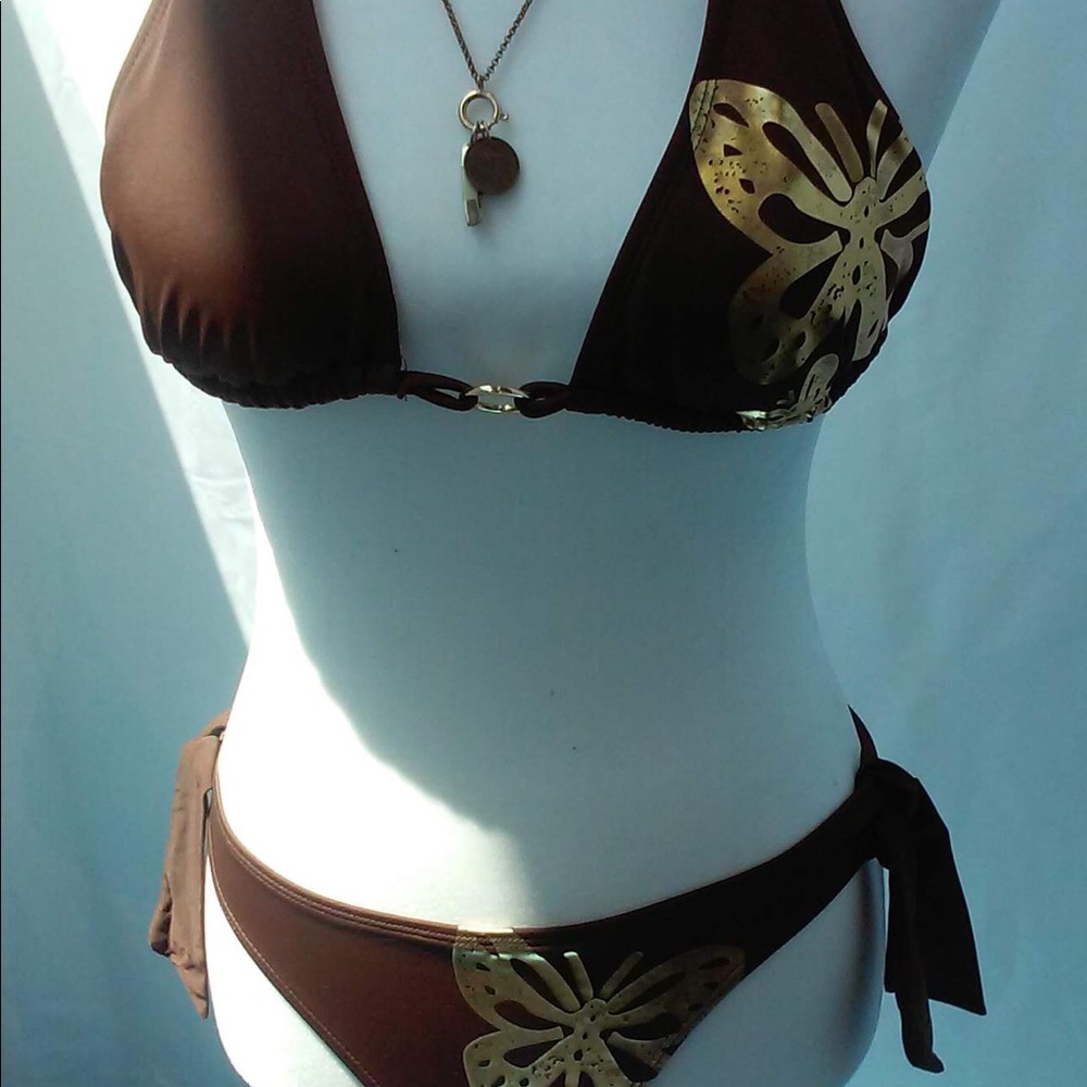 Worn once brown & gold swimsuit